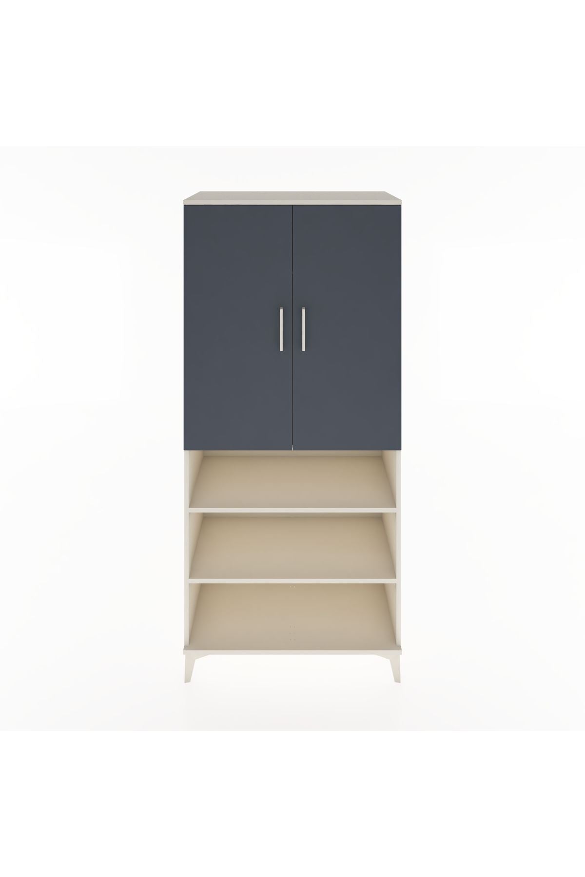 Hyperion Dolap 4 Raflı 2 Kapaklı Tek Askılı 88x44x195 Aytaşı-Antrasit