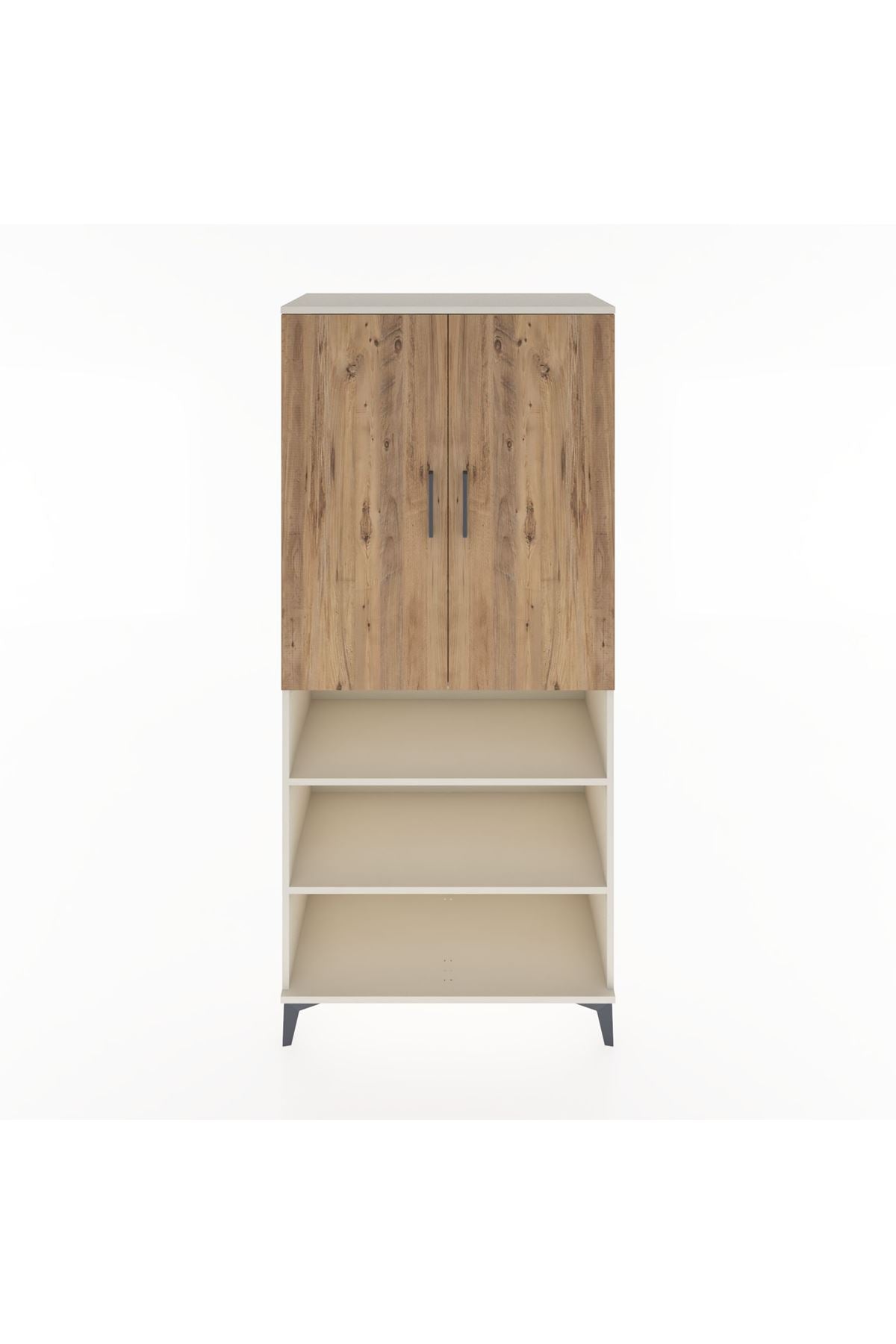 Hyperion Dolap 4 Raflı 2 Kapaklı Tek Askılı 88x44x195 Aytaşı-Çam