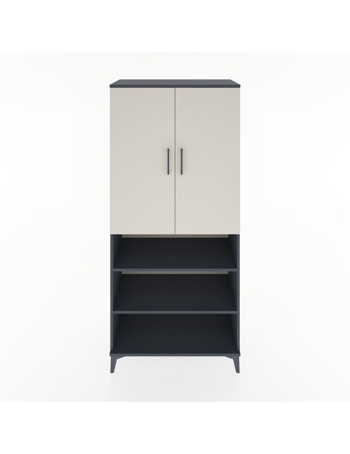 Hyperion Dolap 4 Raflı 2 Kapaklı Tek Askılı 88x44x195 Antrasit-Aytaşı