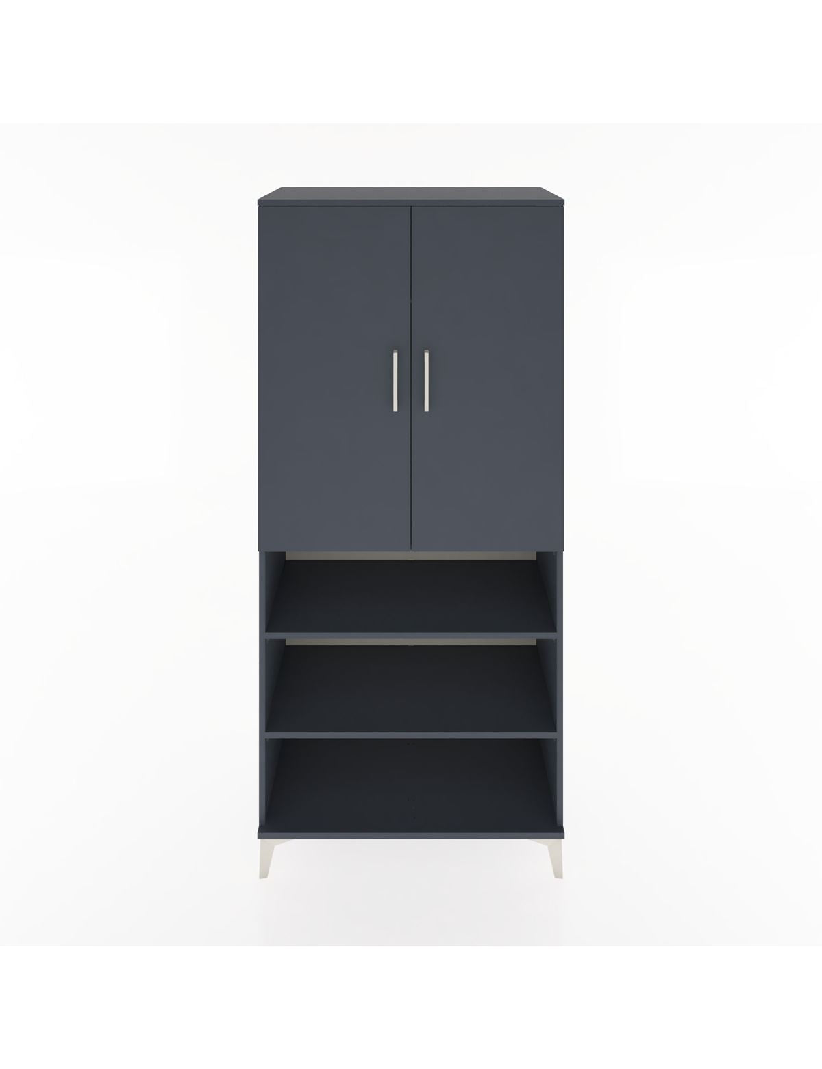 Hyperion Dolap 4 Raflı 2 Kapaklı Tek Askılı 88x44x195 Antrasit-Antrasit