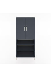 Hyperion Dolap 4 Raflı 2 Kapaklı Tek Askılı 88x44x195 Antrasit-Antrasit