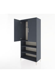 Hyperion Dolap 4 Raflı 2 Kapaklı Tek Askılı 88x44x195 Antrasit-Antrasit