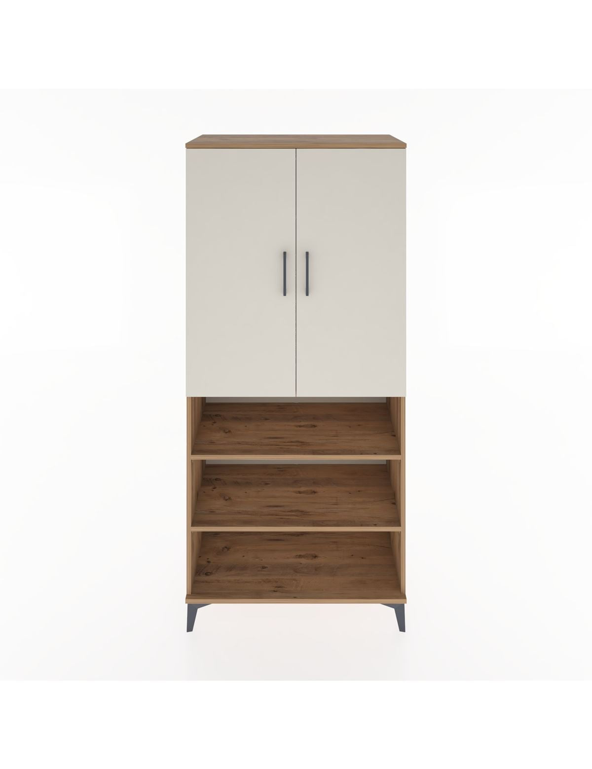 Hyperion Dolap 4 Raflı 2 Kapaklı Tek Askılı 88x44x195 Çam-Aytaşı