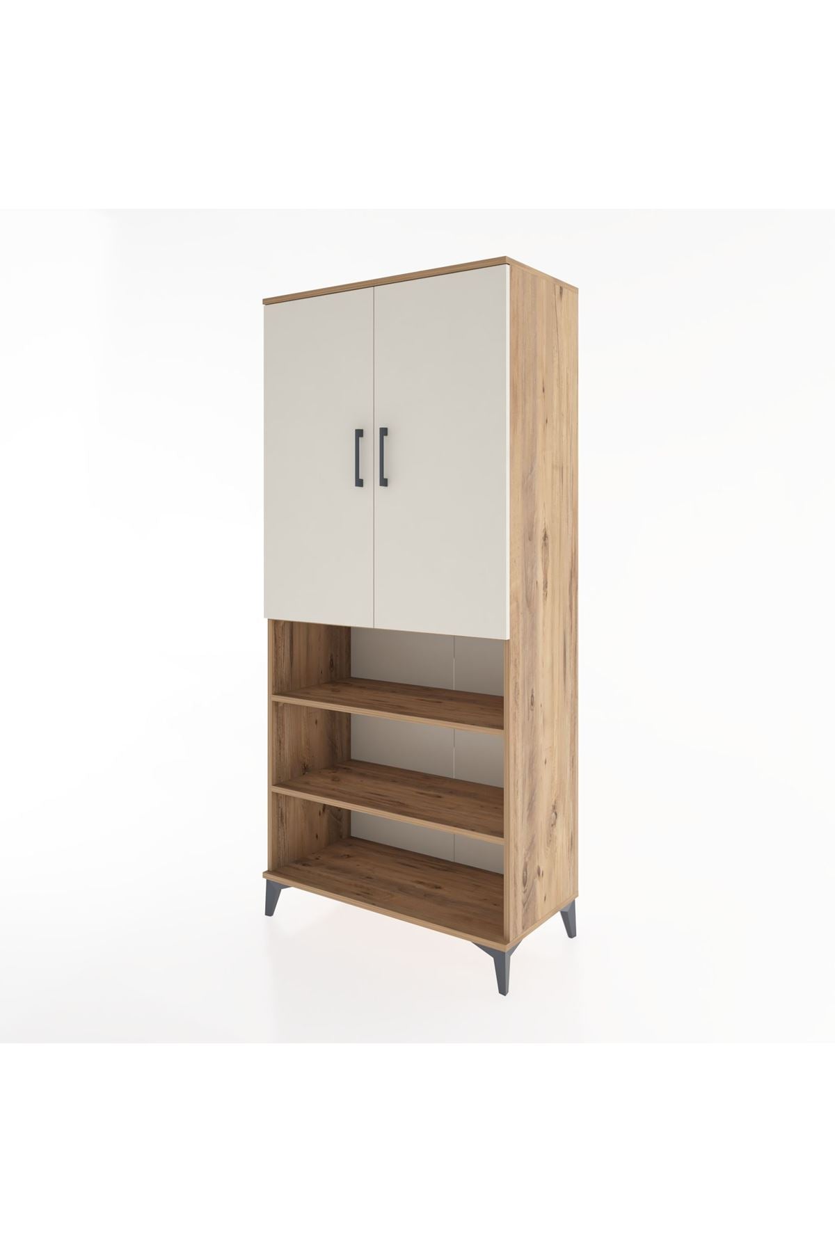 Hyperion Dolap 4 Raflı 2 Kapaklı Tek Askılı 88x44x195 Çam-Aytaşı