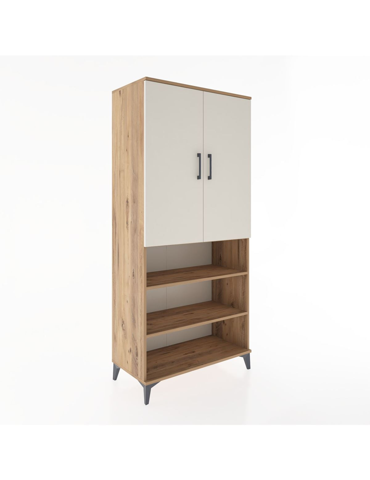 Hyperion Dolap 4 Raflı 2 Kapaklı Tek Askılı 88x44x195 Çam-Aytaşı