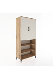 Hyperion Dolap 4 Raflı 2 Kapaklı Tek Askılı 88x44x195 Çam-Aytaşı