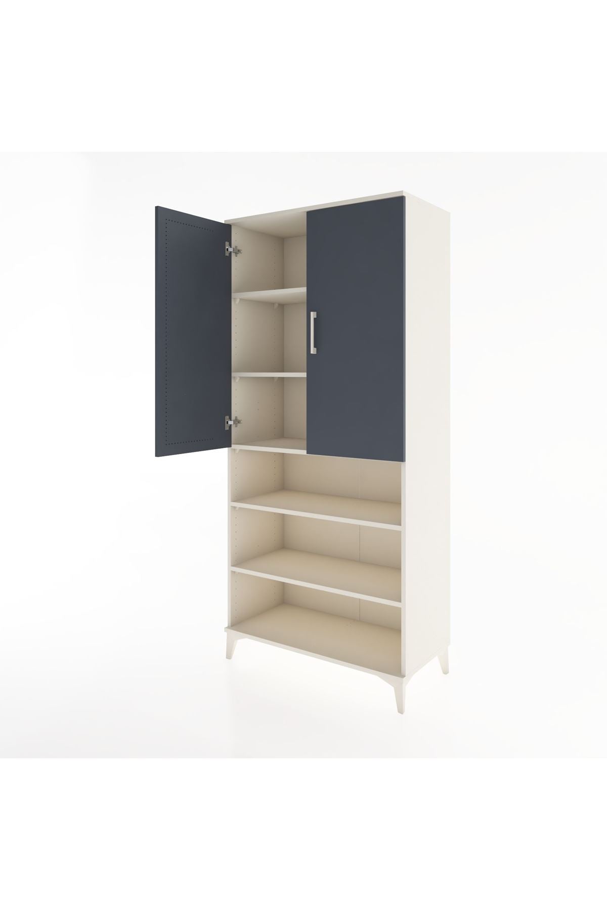 Hyperion Dolap 5 Raflı 2 Kapaklı 88x44x195 Aytaşı-Antrasit