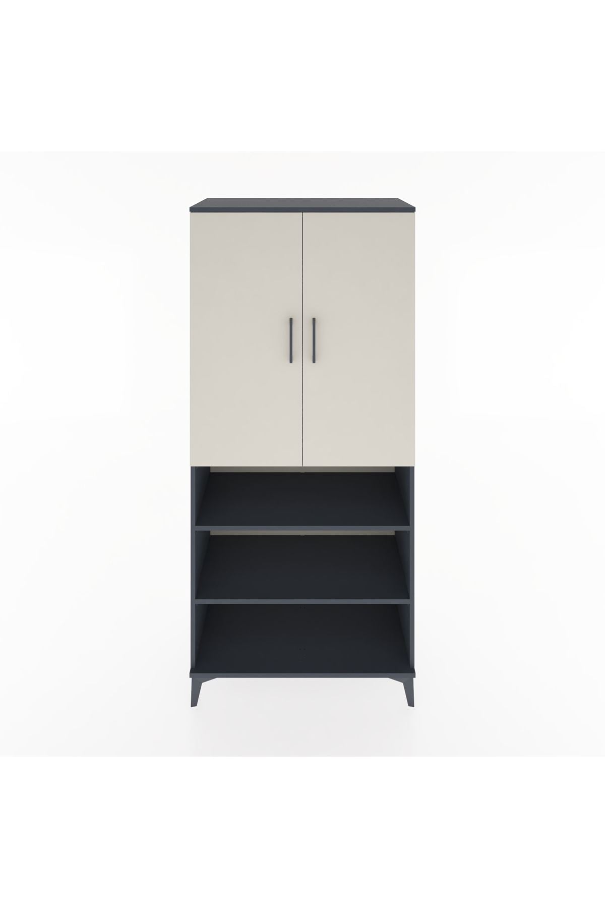 Hyperion Dolap 5 Raflı 2 Kapaklı 88x44x195 Antrasit-Aytaşı