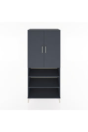 Hyperion Dolap 5 Raflı 2 Kapaklı 88x44x195 Antrasit-Antrasit