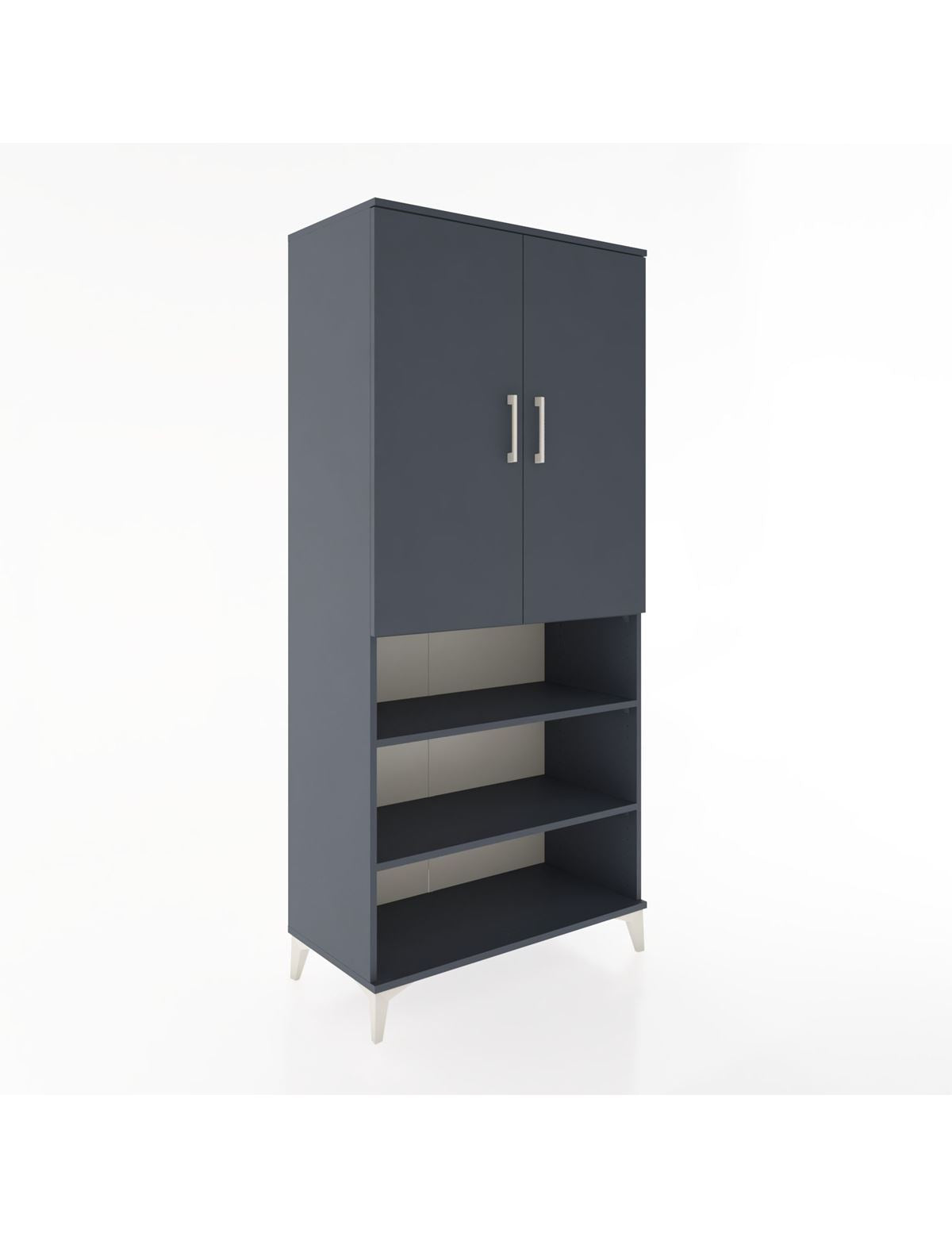 Hyperion Dolap 5 Raflı 2 Kapaklı 88x44x195 Antrasit-Antrasit