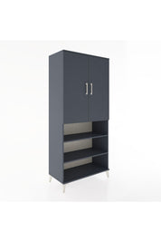 Hyperion Dolap 5 Raflı 2 Kapaklı 88x44x195 Antrasit-Antrasit