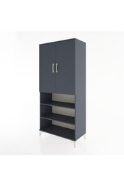 Hyperion Dolap 5 Raflı 2 Kapaklı 88x44x195 Antrasit-Antrasit