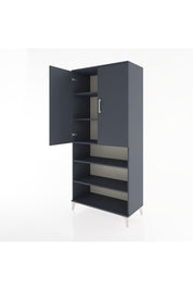 Hyperion Dolap 5 Raflı 2 Kapaklı 88x44x195 Antrasit-Antrasit