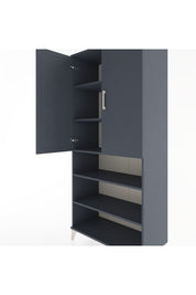 Hyperion Dolap 5 Raflı 2 Kapaklı 88x44x195 Antrasit-Antrasit