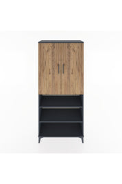 Hyperion Dolap 5 Raflı 2 Kapaklı 88x44x195 Antrasit-Çam