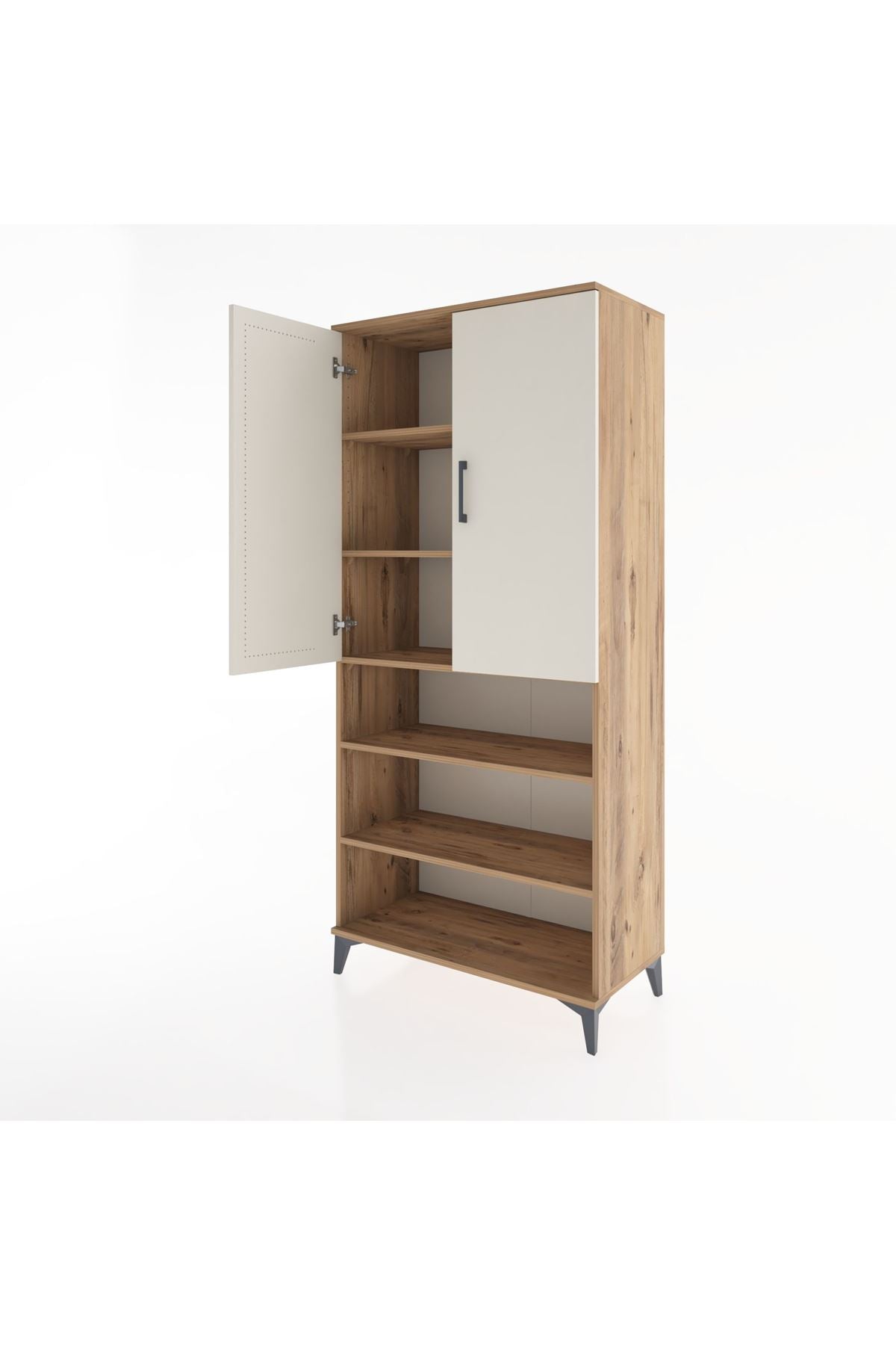 Hyperion Dolap 5 Raflı 2 Kapaklı 88x44x195 Çam-Aytaşı