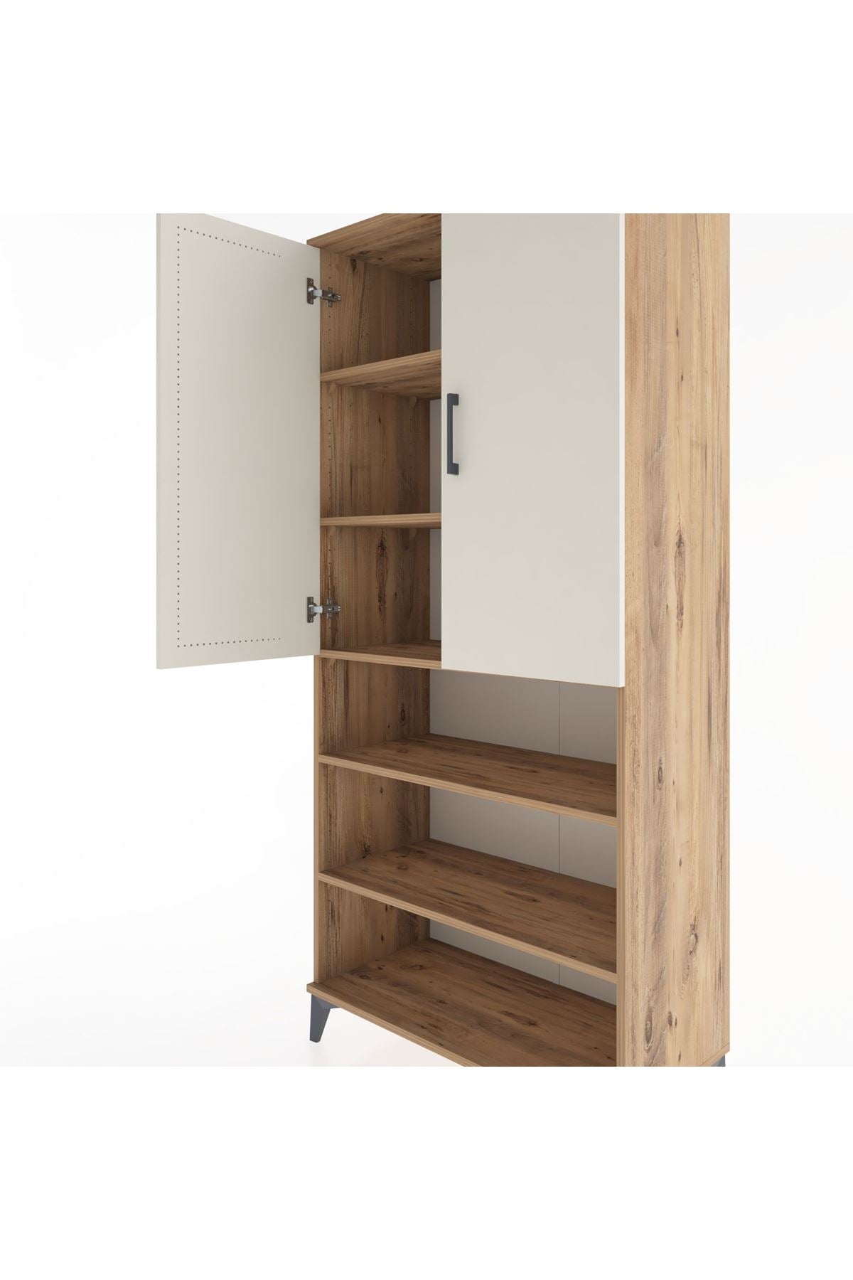 Hyperion Dolap 5 Raflı 2 Kapaklı 88x44x195 Çam-Aytaşı