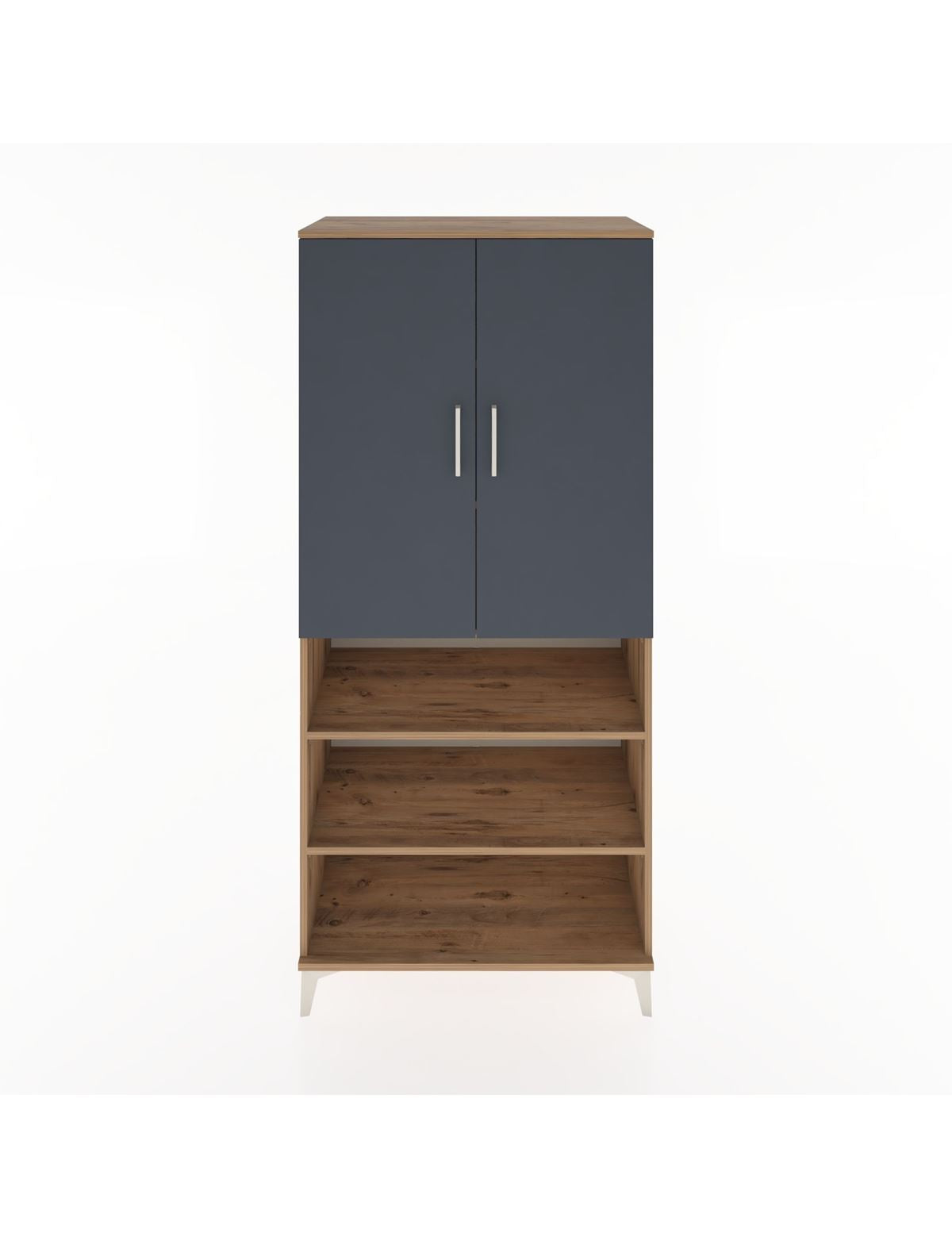 Hyperion Dolap 5 Raflı 2 Kapaklı 88x44x195 Çam-Antrasit