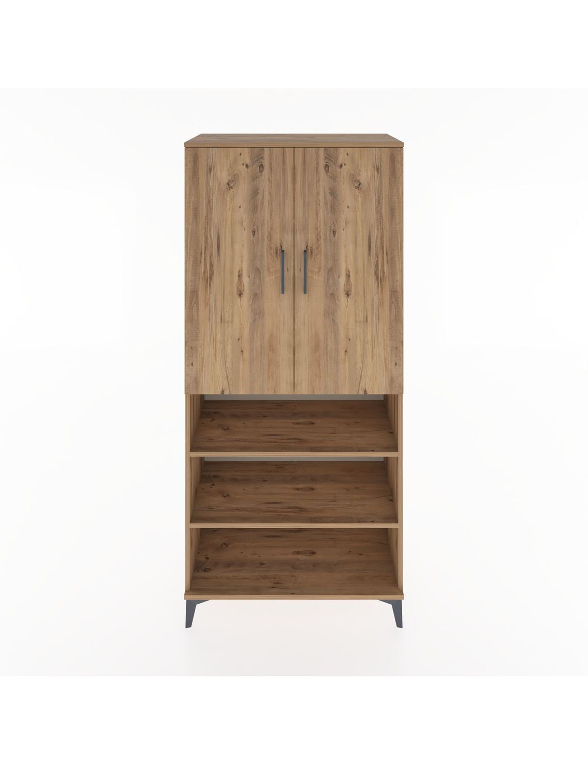 Hyperion Dolap 5 Raflı 2 Kapaklı 88x44x195 Çam-Çam