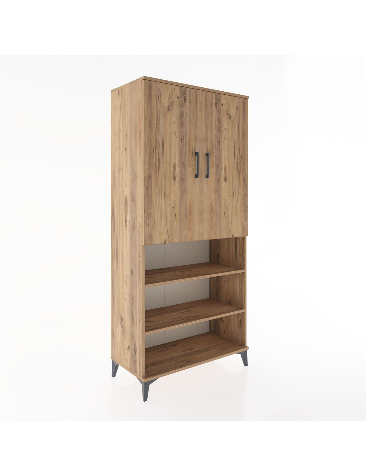 Hyperion Dolap 5 Raflı 2 Kapaklı 88x44x195 Çam-Çam