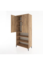 Hyperion Dolap 5 Raflı 2 Kapaklı 88x44x195 Çam-Çam