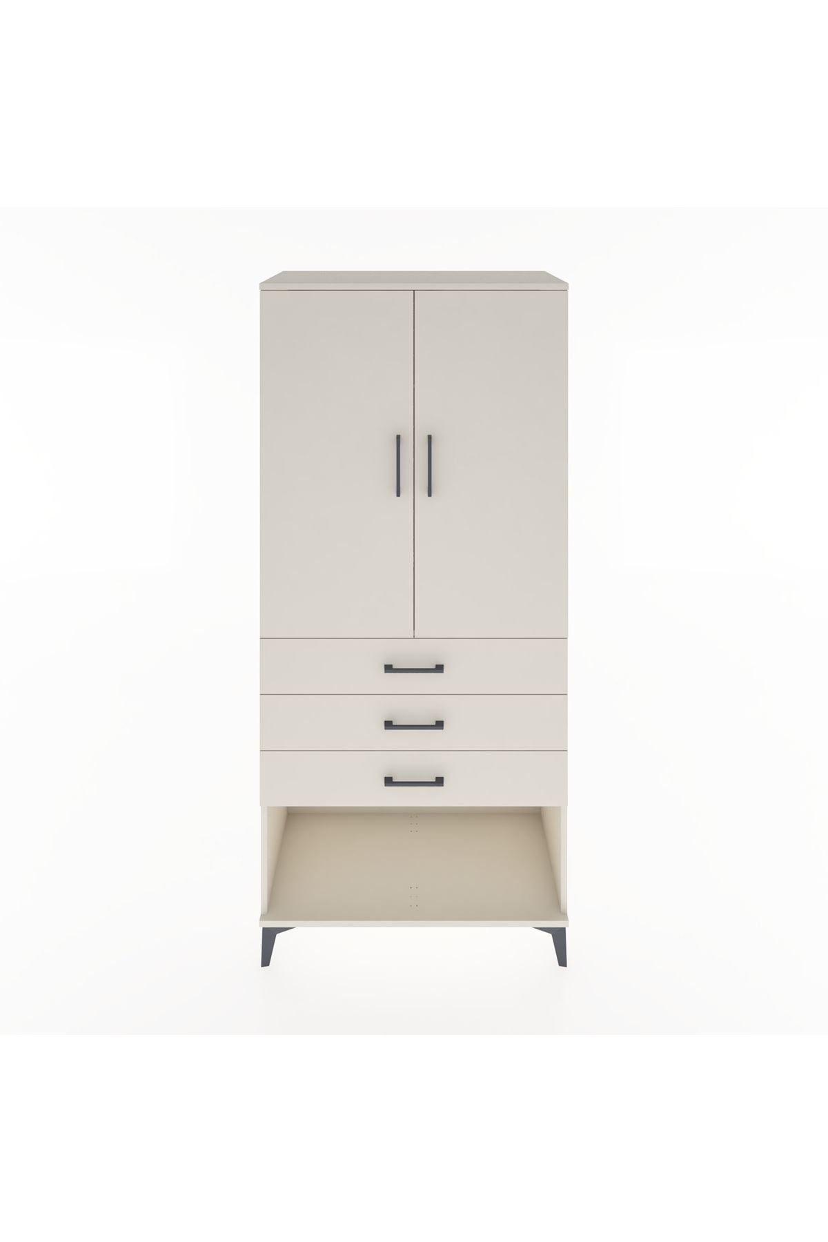 Hyperion Dolap Tek Raflı 3 Çekmeceli Tek Askılı 88x44x195 Aytaşı-Aytaşı