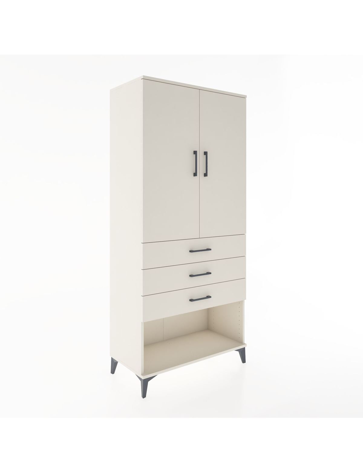 Hyperion Dolap Tek Raflı 3 Çekmeceli Tek Askılı 88x44x195 Aytaşı-Aytaşı