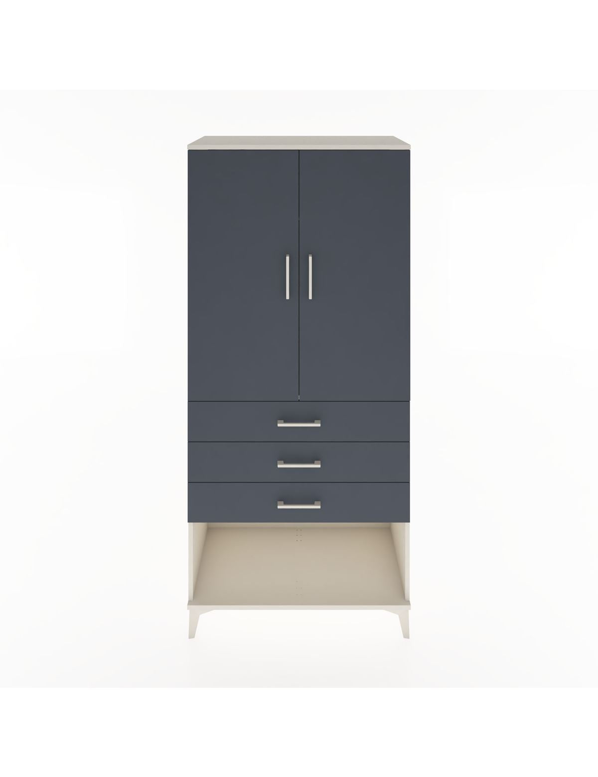 Hyperion Dolap Tek Raflı 3 Çekmeceli Tek Askılı 88x44x195 Aytaşı-Antrasit