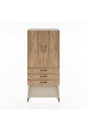 Hyperion Dolap Tek Raflı 3 Çekmeceli Tek Askılı 88x44x195 Aytaşı-Çam