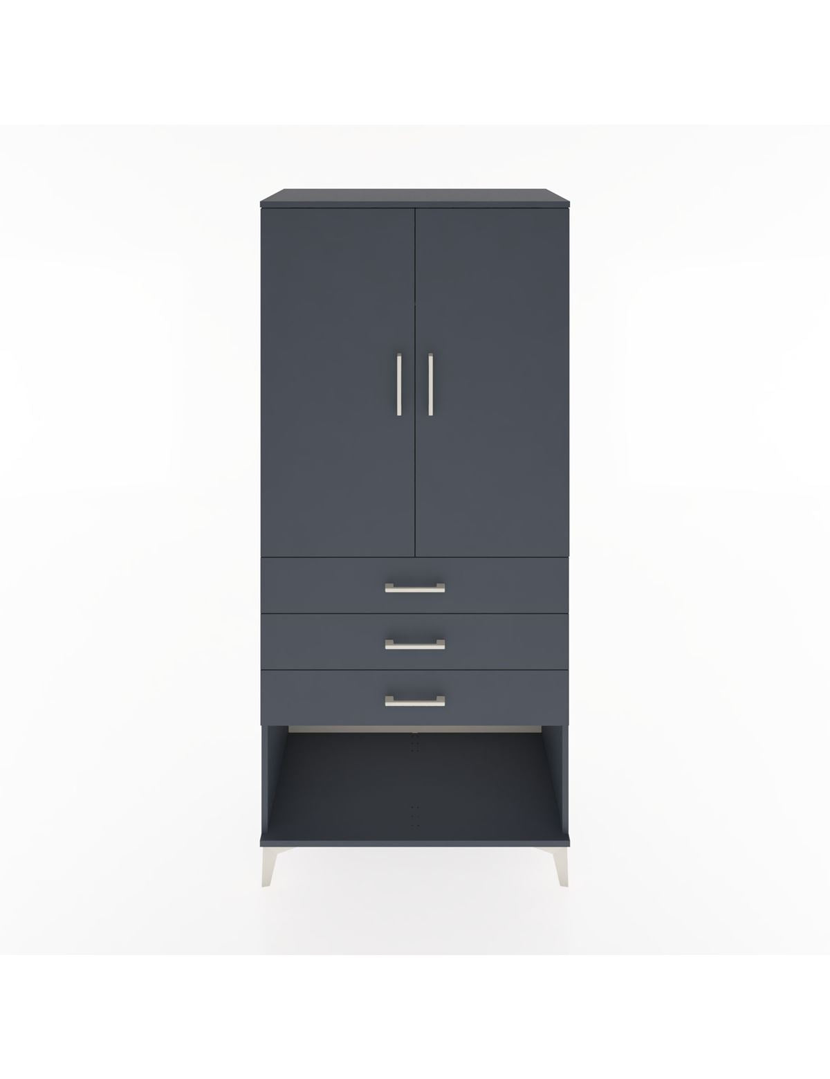 Hyperion Dolap Tek Raflı 3 Çekmeceli Tek Askılı 88x44x195 Antrasit-Antrasit