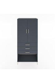 Hyperion Dolap Tek Raflı 3 Çekmeceli Tek Askılı 88x44x195 Antrasit-Antrasit