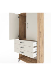 Hyperion Dolap Tek Raflı 3 Çekmeceli Tek Askılı 88x44x195 Çam-Aytaşı