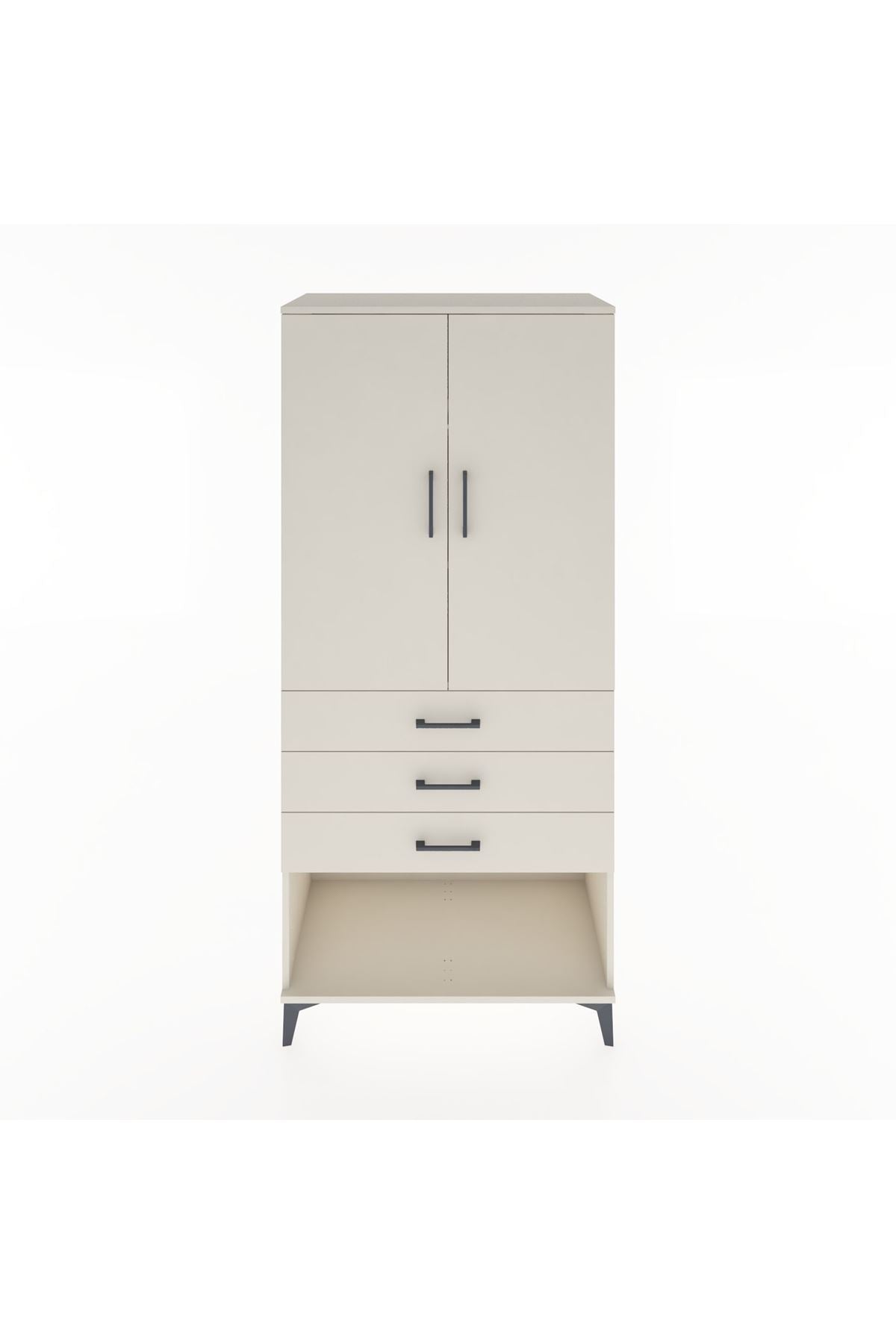 Hyperion Dolap 3 Raflı 3 Çekmeceli 2 Kapaklı 88x44x195 Aytaşı-Aytaşı