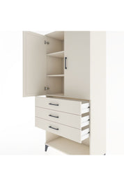 Hyperion Dolap 3 Raflı 3 Çekmeceli 2 Kapaklı 88x44x195 Aytaşı-Aytaşı