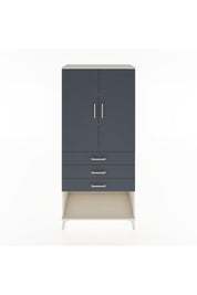 Hyperion Dolap 3 Raflı 3 Çekmeceli 2 Kapaklı 88x44x195 Aytaşı-Antrasit