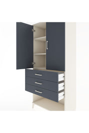 Hyperion Dolap 3 Raflı 3 Çekmeceli 2 Kapaklı 88x44x195 Aytaşı-Antrasit