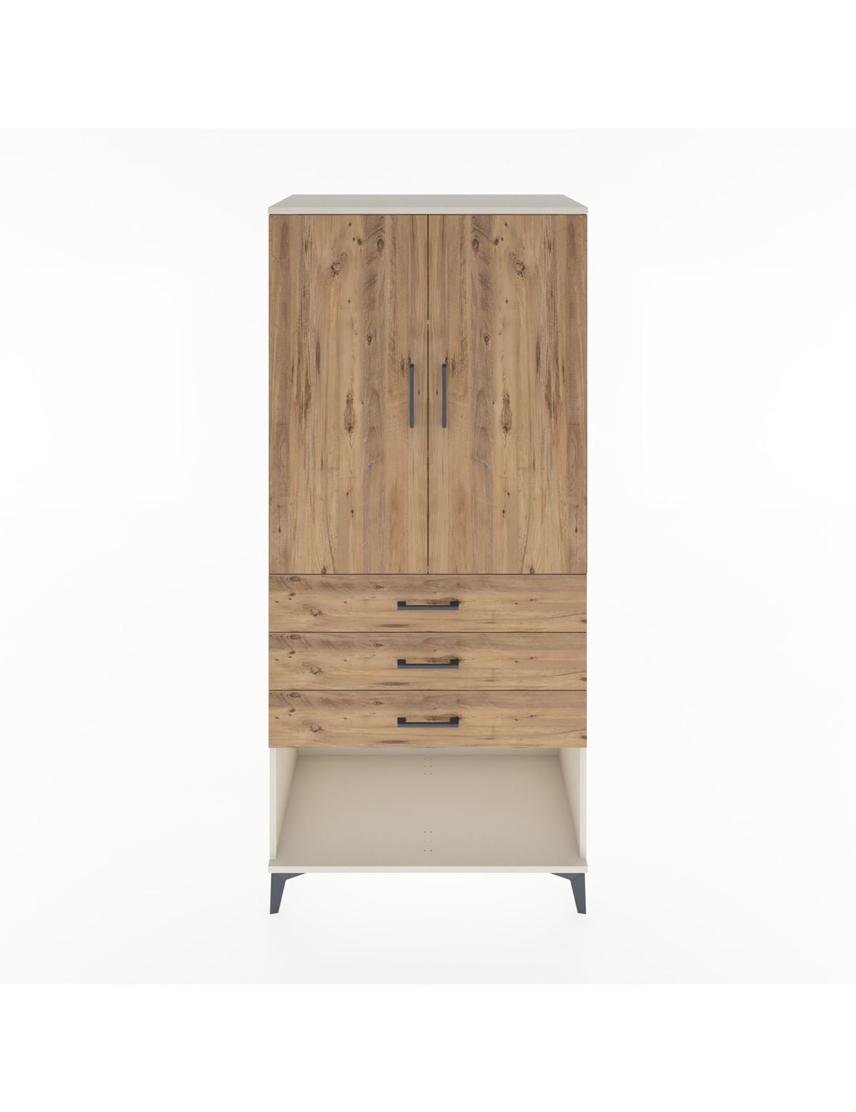 Hyperion Dolap 3 Raflı 3 Çekmeceli 2 Kapaklı 88x44x195 Aytaşı-Çam