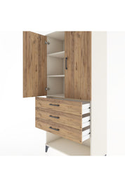 Hyperion Dolap 3 Raflı 3 Çekmeceli 2 Kapaklı 88x44x195 Aytaşı-Çam