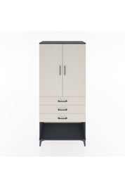 Hyperion Dolap 3 Raflı 3 Çekmeceli 2 Kapaklı 88x44x195 Antrasit-Aytaşı