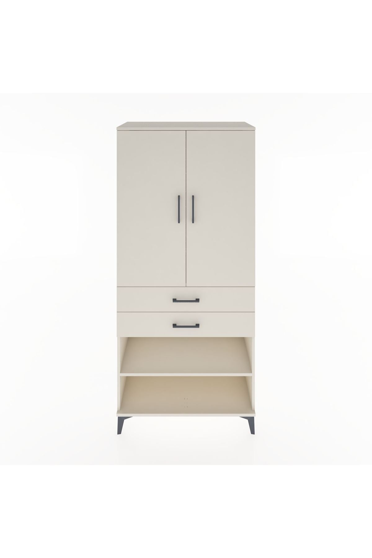 Hyperion Dolap 2 Raflı 2 Çekmeceli Tek Askılı 88x44x195 Aytaşı-Aytaşı