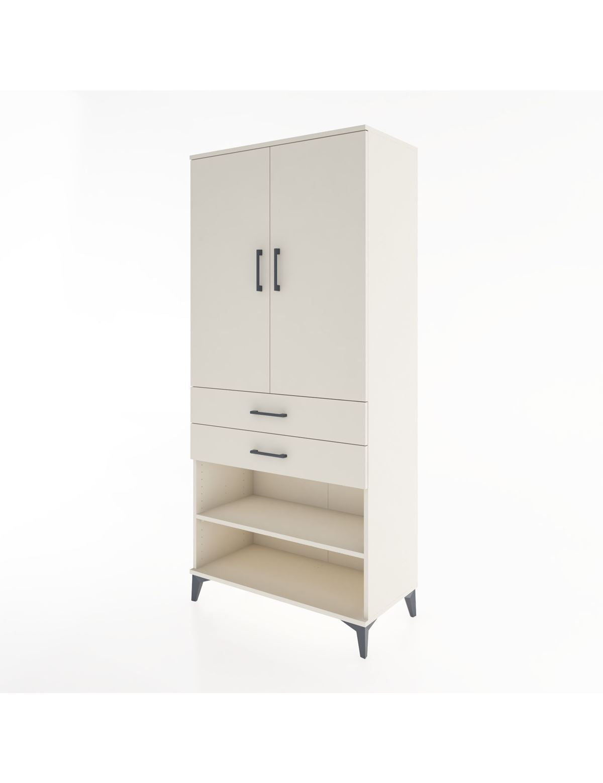 Hyperion Dolap 2 Raflı 2 Çekmeceli Tek Askılı 88x44x195 - S60M109V1B