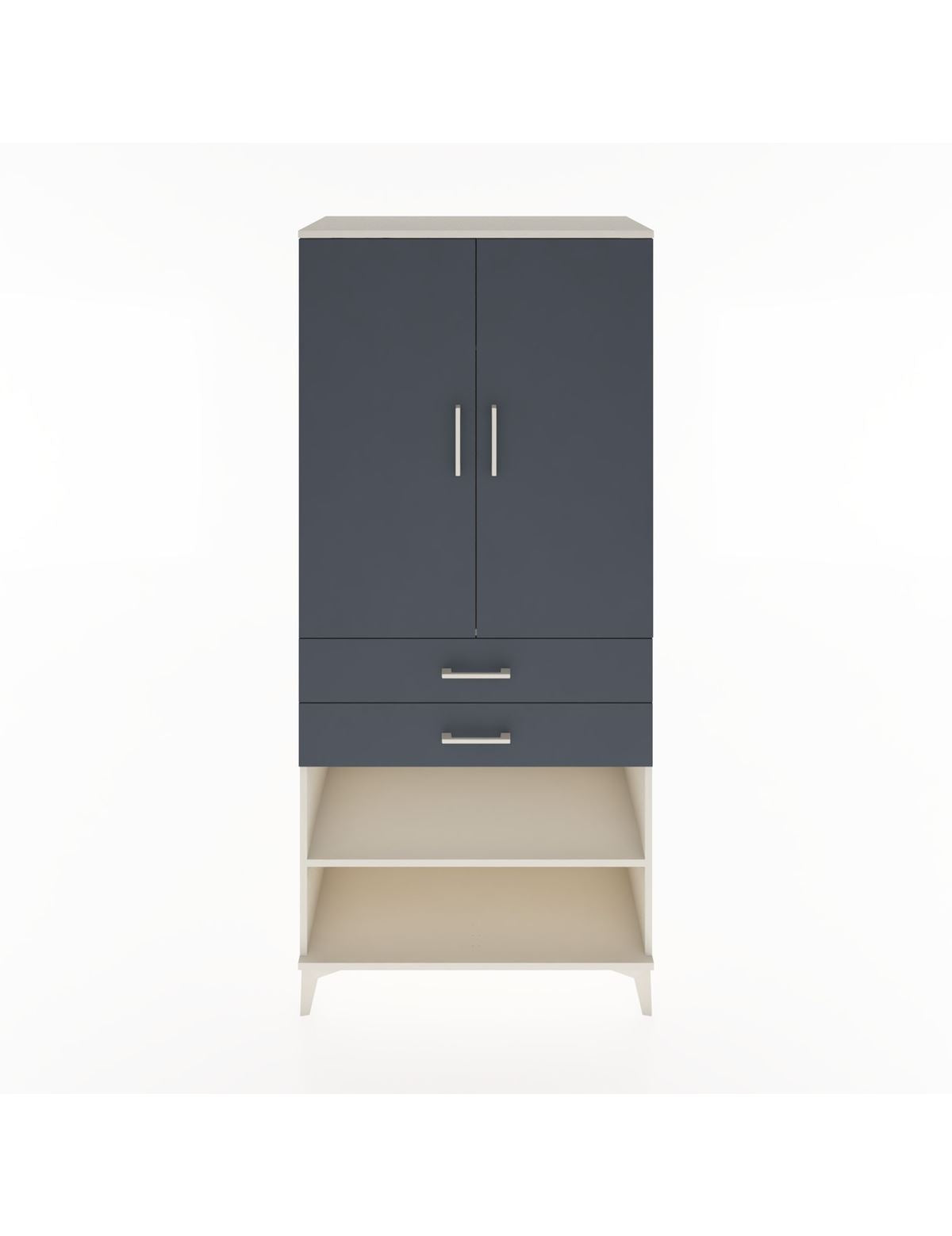 Hyperion Dolap 2 Raflı 2 Çekmeceli Tek Askılı 88x44x195 Aytaşı-Antrasit