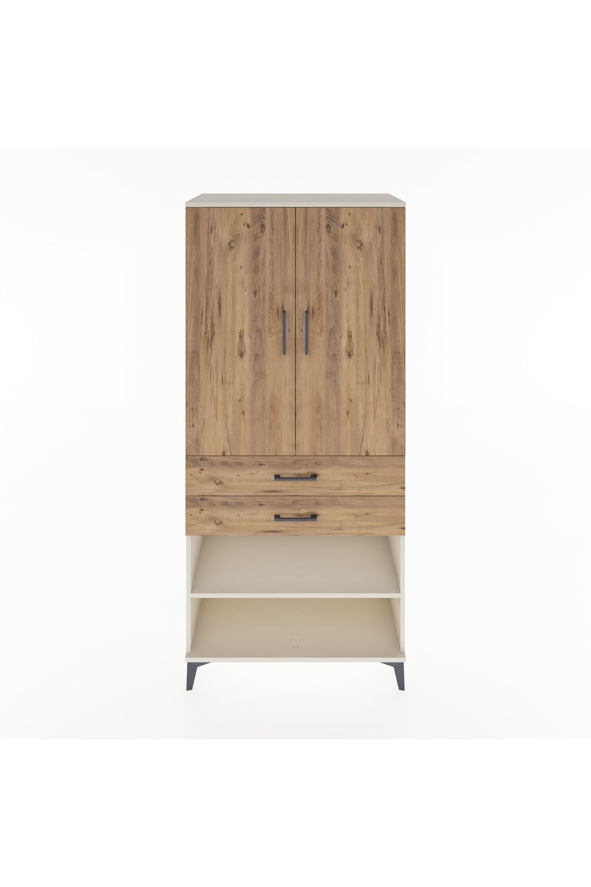 Hyperion Dolap 2 Raflı 2 Çekmeceli Tek Askılı 88x44x195 Aytaşı-Çam