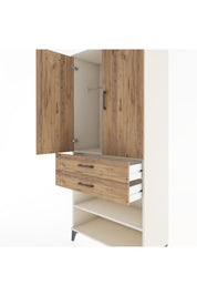 Hyperion Dolap 2 Raflı 2 Çekmeceli Tek Askılı 88x44x195 Aytaşı-Çam