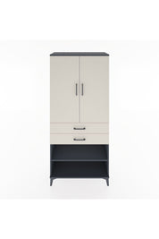 Hyperion Dolap 2 Raflı 2 Çekmeceli Tek Askılı 88x44x195 Antrasit-Aytaşı