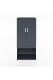 Hyperion Dolap 2 Raflı 2 Çekmeceli Tek Askılı 88x44x195 Antrasit-Antrasit