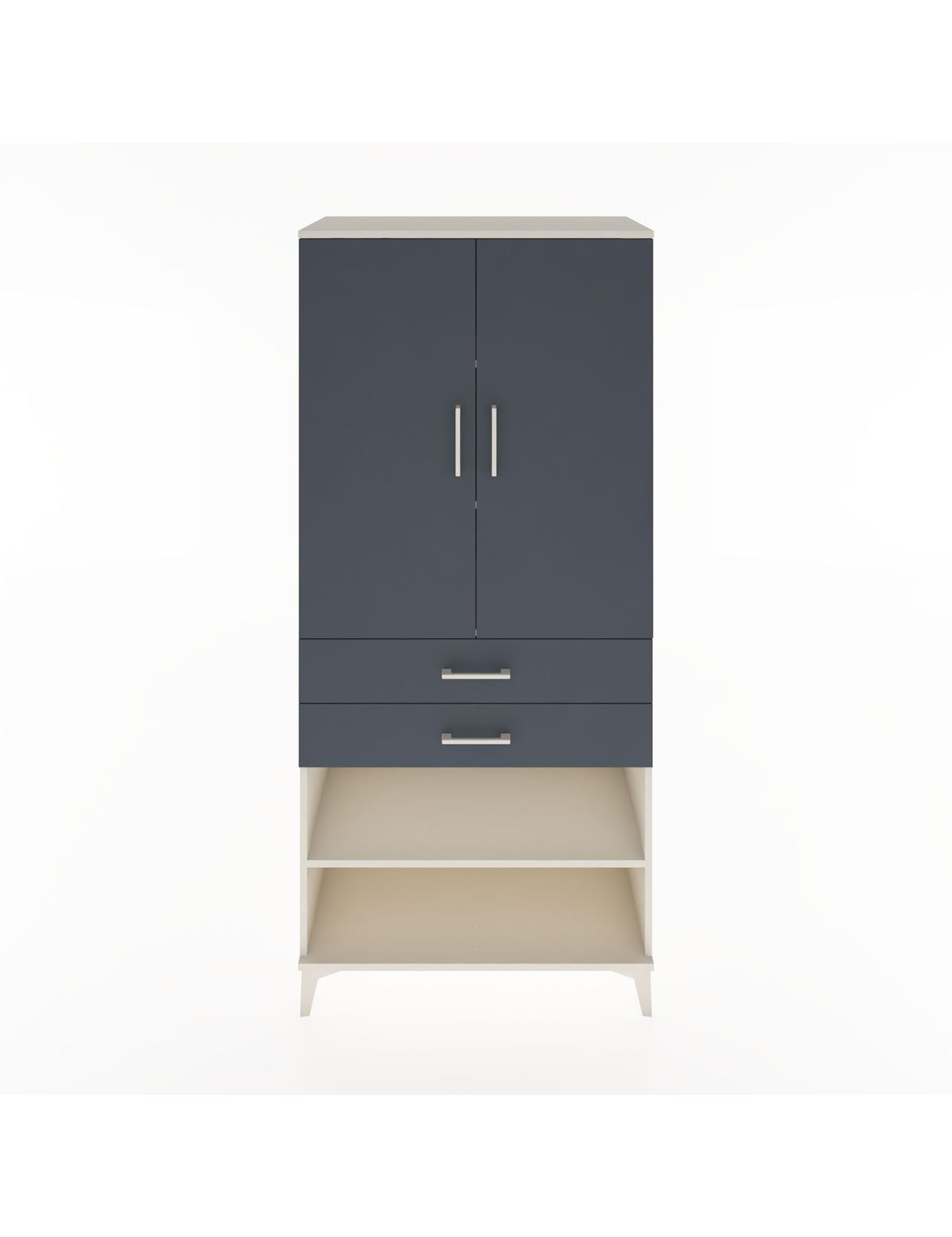 Hyperion Dolap 4 Raflı 2 Çekmeceli 2 Kapaklı 88x44x195 Aytaşı-Antrasit