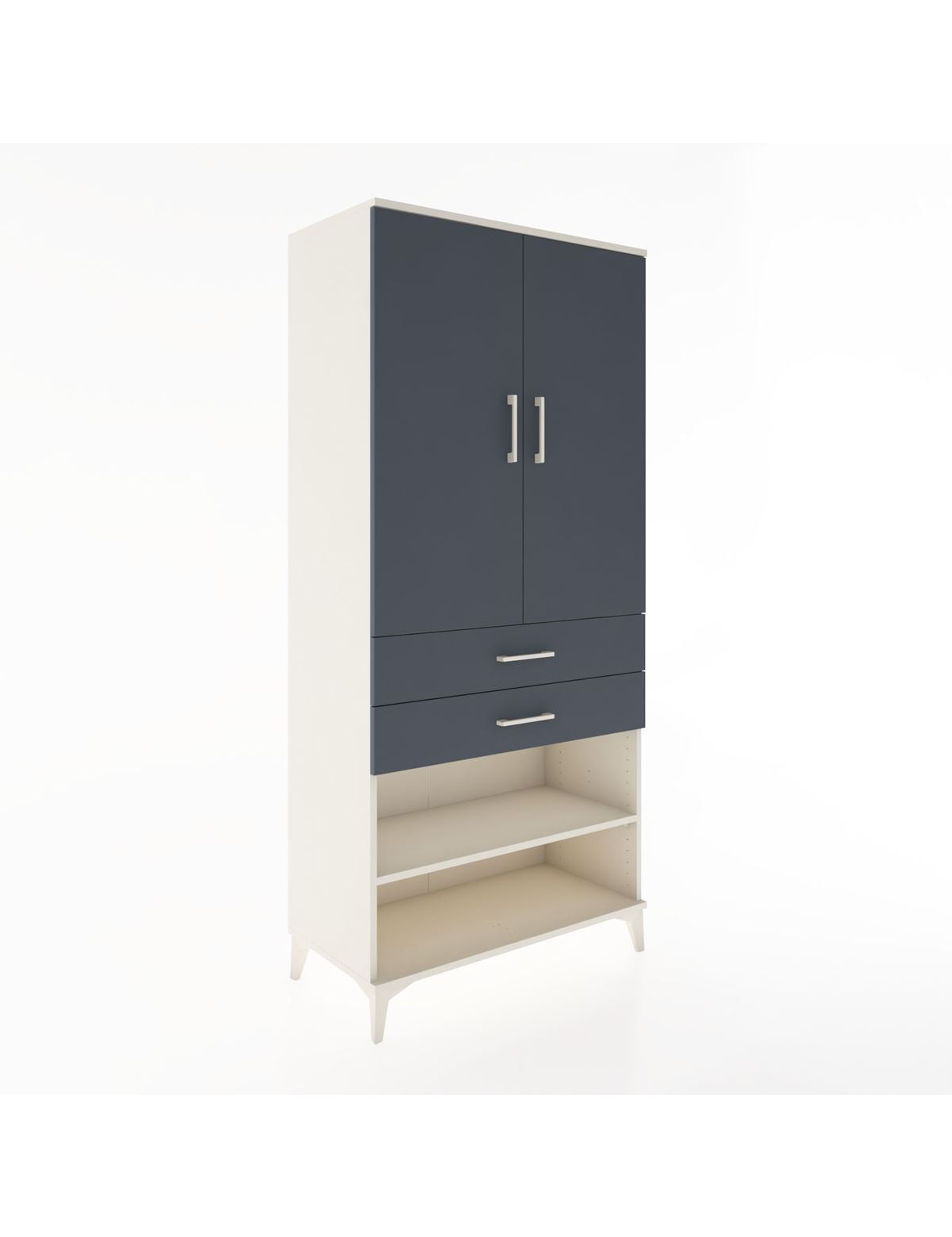 Hyperion Dolap 4 Raflı 2 Çekmeceli 2 Kapaklı 88x44x195 Aytaşı-Antrasit