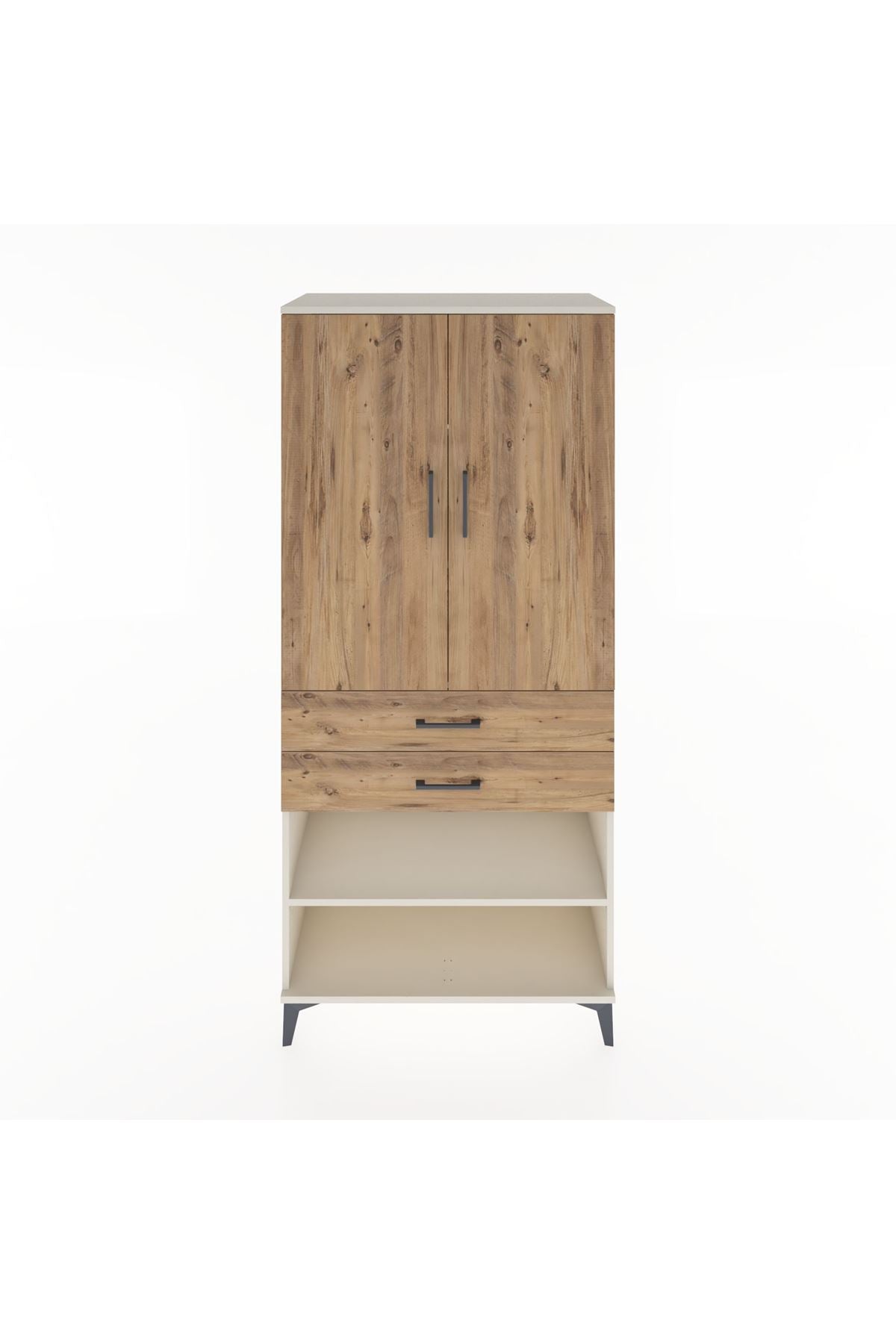 Hyperion Dolap 4 Raflı 2 Çekmeceli 2 Kapaklı 88x44x195 Aytaşı-Çam