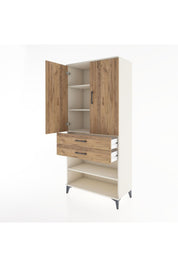 Hyperion Dolap 4 Raflı 2 Çekmeceli 2 Kapaklı 88x44x195 Aytaşı-Çam